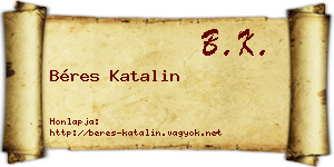Béres Katalin névjegykártya